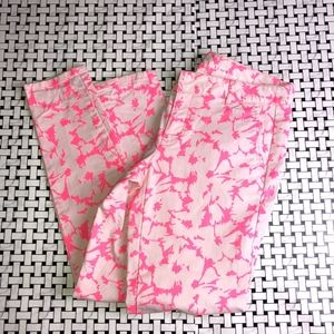 Gap Khakis Skinny Mini Coral Floral Pants